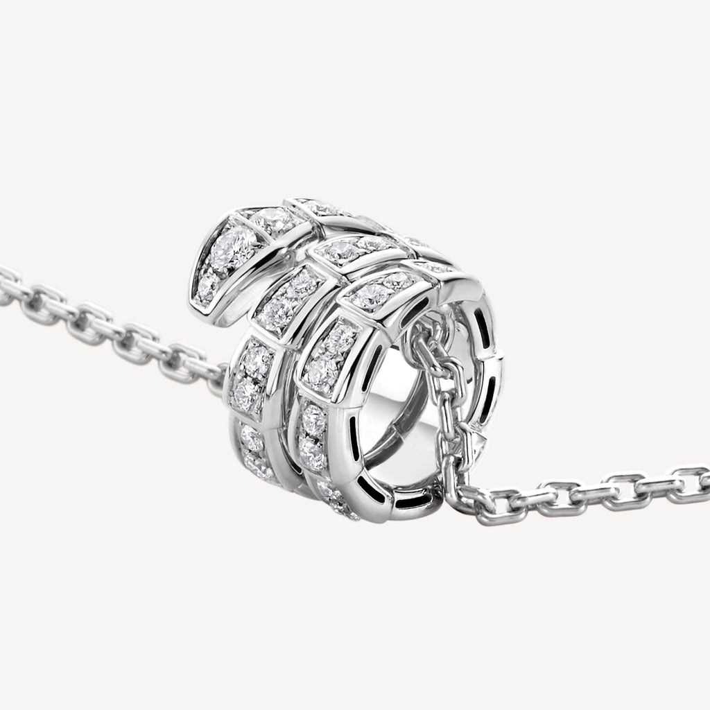 18K BVLGARI Serpenti Viper Pave Diamonds Necklace
