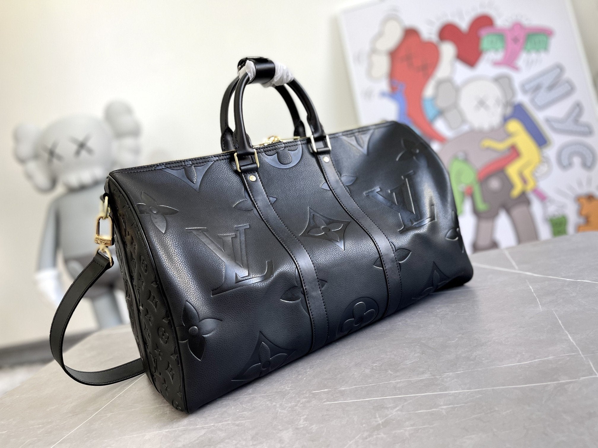LOUIS VUITTON KEEPALL 45 BANDOULIERE MONOGRAM EMPREINTE GIANT