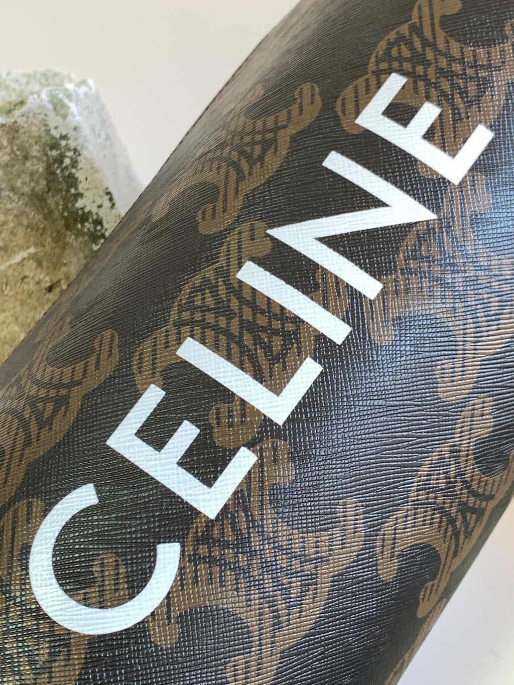 CELINE CYLINDRICAL 22  BAG BLACK BROWN COWHIDE