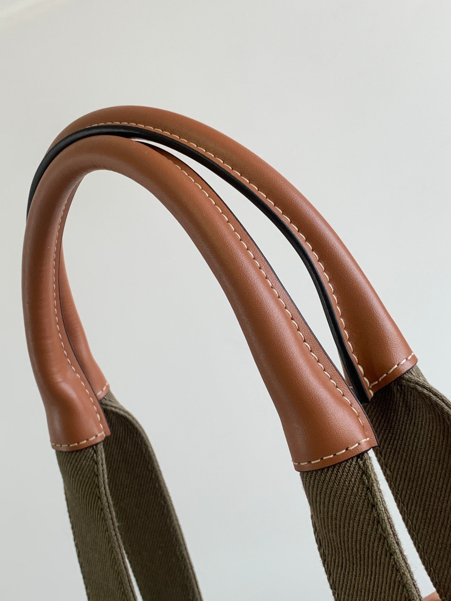 CELINE DARK BROWN 41 CANVAS TOTE LOGO LETTER