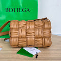 BOTTEGA VENETA CASSETTE 28 IN MEDIUM BROWN SOFT LAMBSKIN
