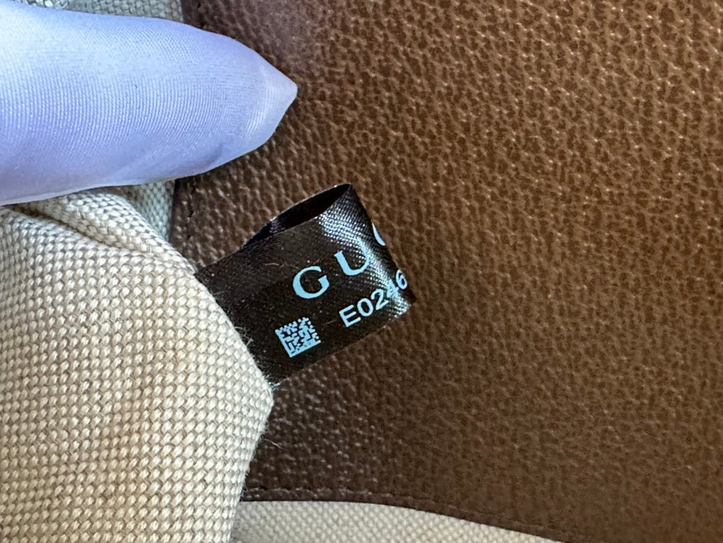 GUCCI OPHIDIA SMALL 24 IN BEIGE CANVAS AND BROWN CALFSKIN