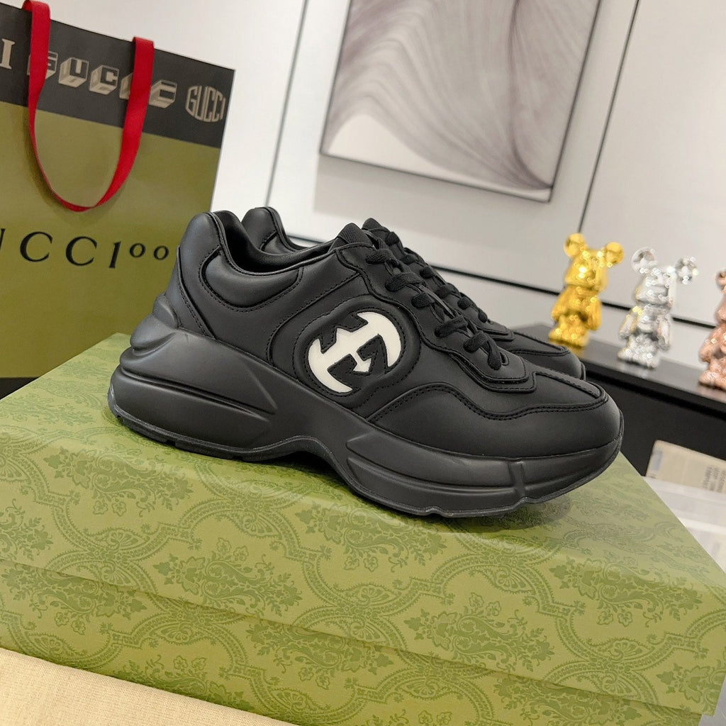 GUCCI Rhyton Trainer Leather Black
