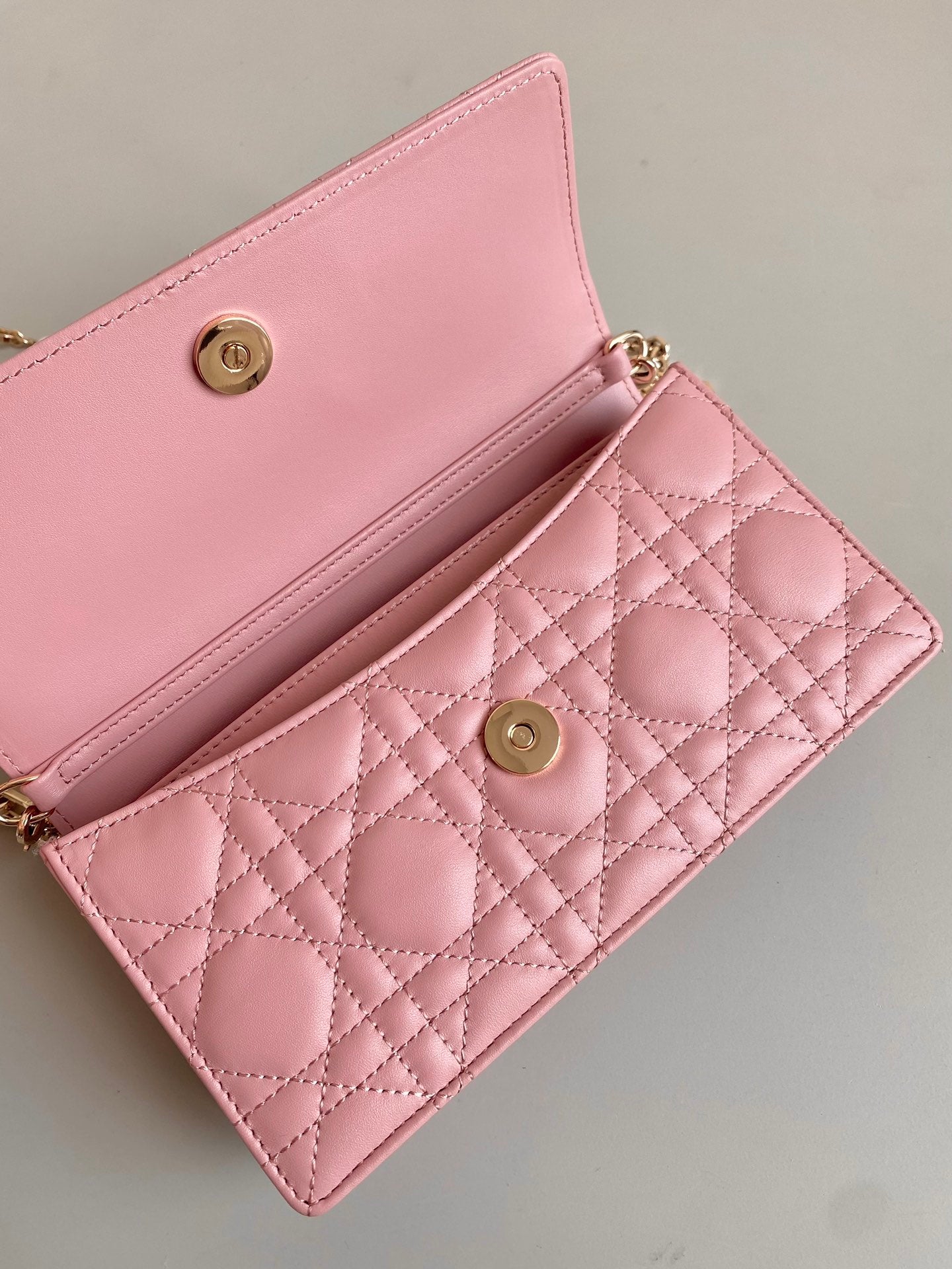 DIOR LADY 21 CHAIN BAG IN HOT PINK LAMBSKIN