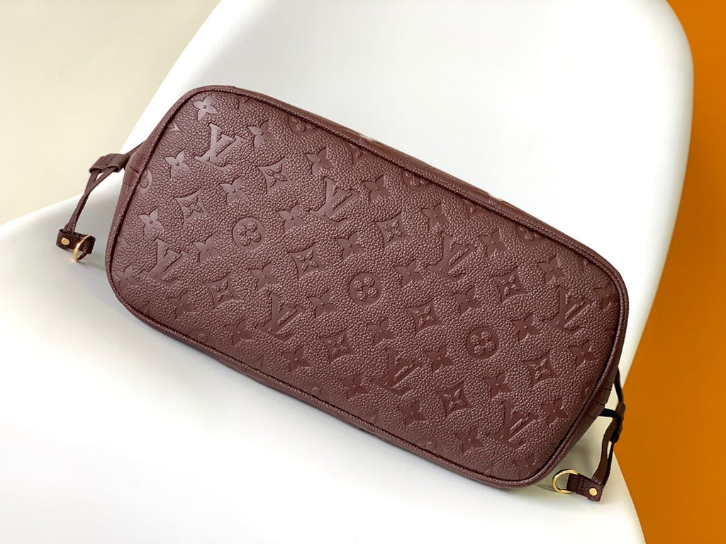 LOUIS VUITTON NEVERFULL MM 32 WINE MONOGRAM EMPREINTE LEATHER