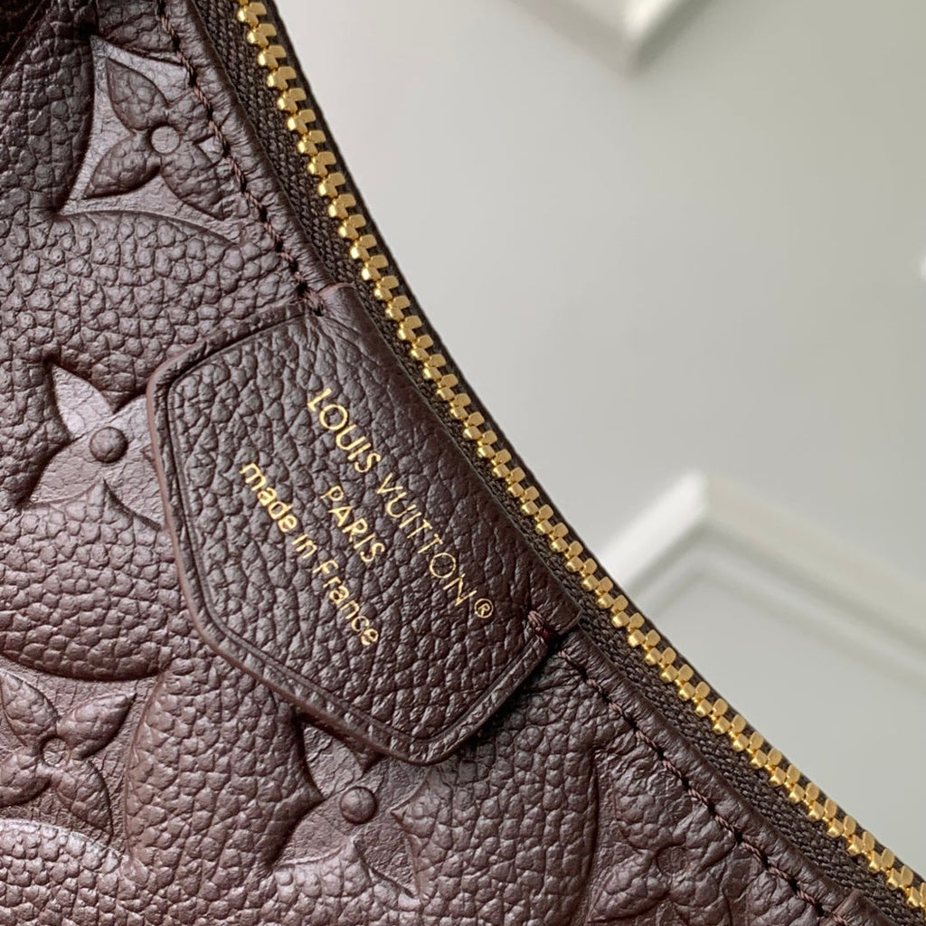 LOUIS VUITTON EASY POUCH ON STRAP 19 IN DARK BROWN MONOGRAM EMBOSSED LOGO CALFSKIN
