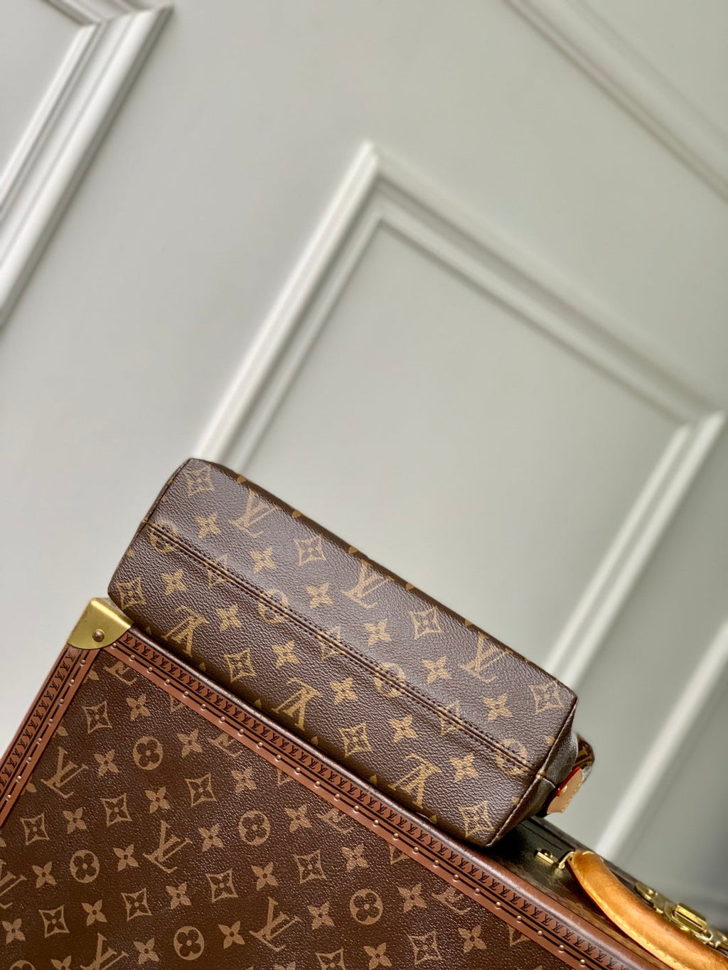 LOUIS VUITTON VIVIENNE 27 IN BROWN MONOGRAM COATED CANVAS GOLD LOCK