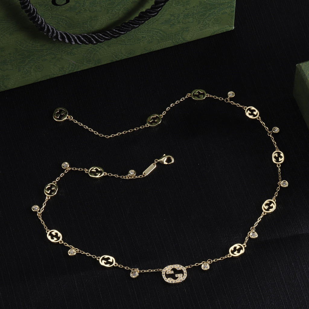18K Double Gucci Chain Necklace