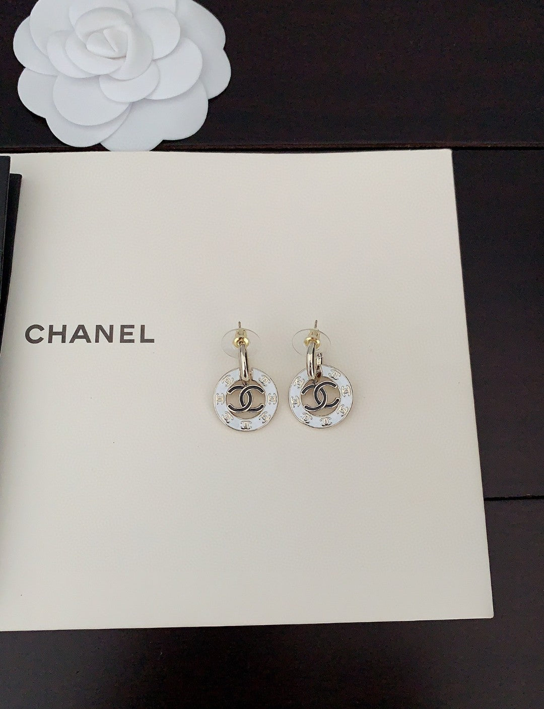 18K  Chanel Circle Earrings
