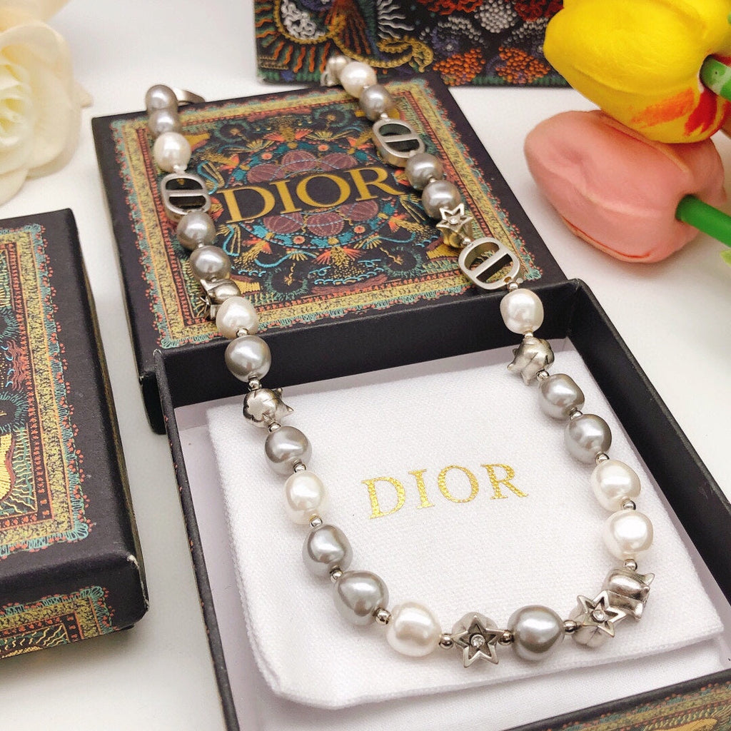 18K Dior Pearls And Stars Necklace