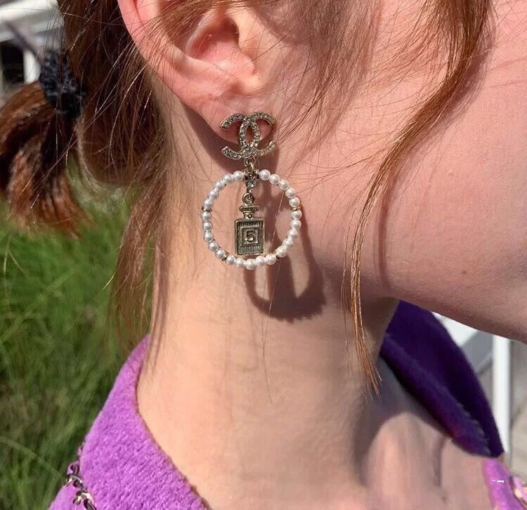 18K  Chanel No.5 Perfume Bottle Earrings