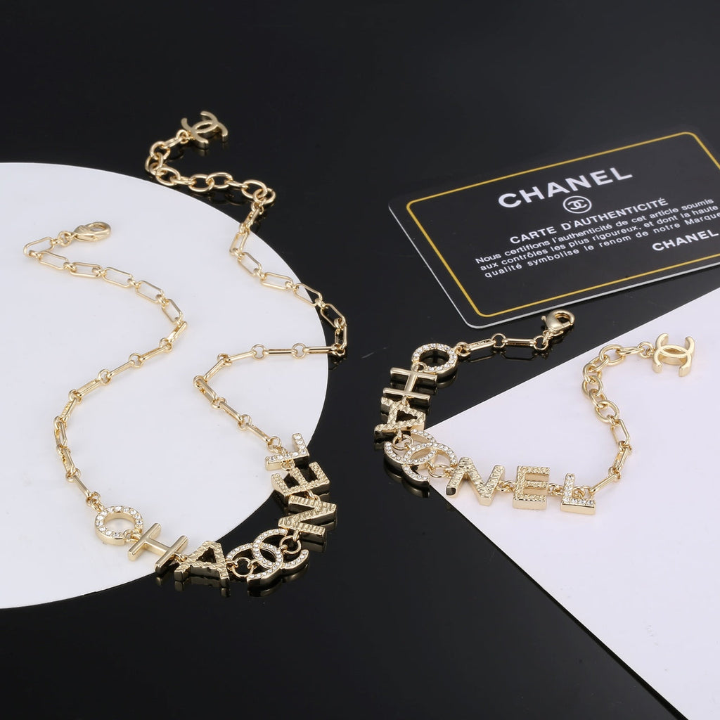 18K  Chanel Script Chain Necklace