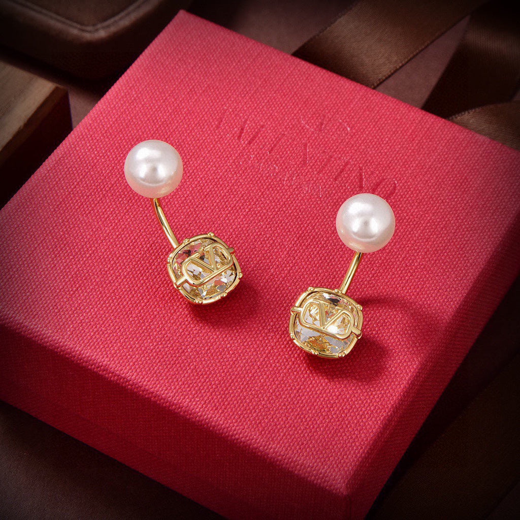 18K Valentino Crystal Earrings