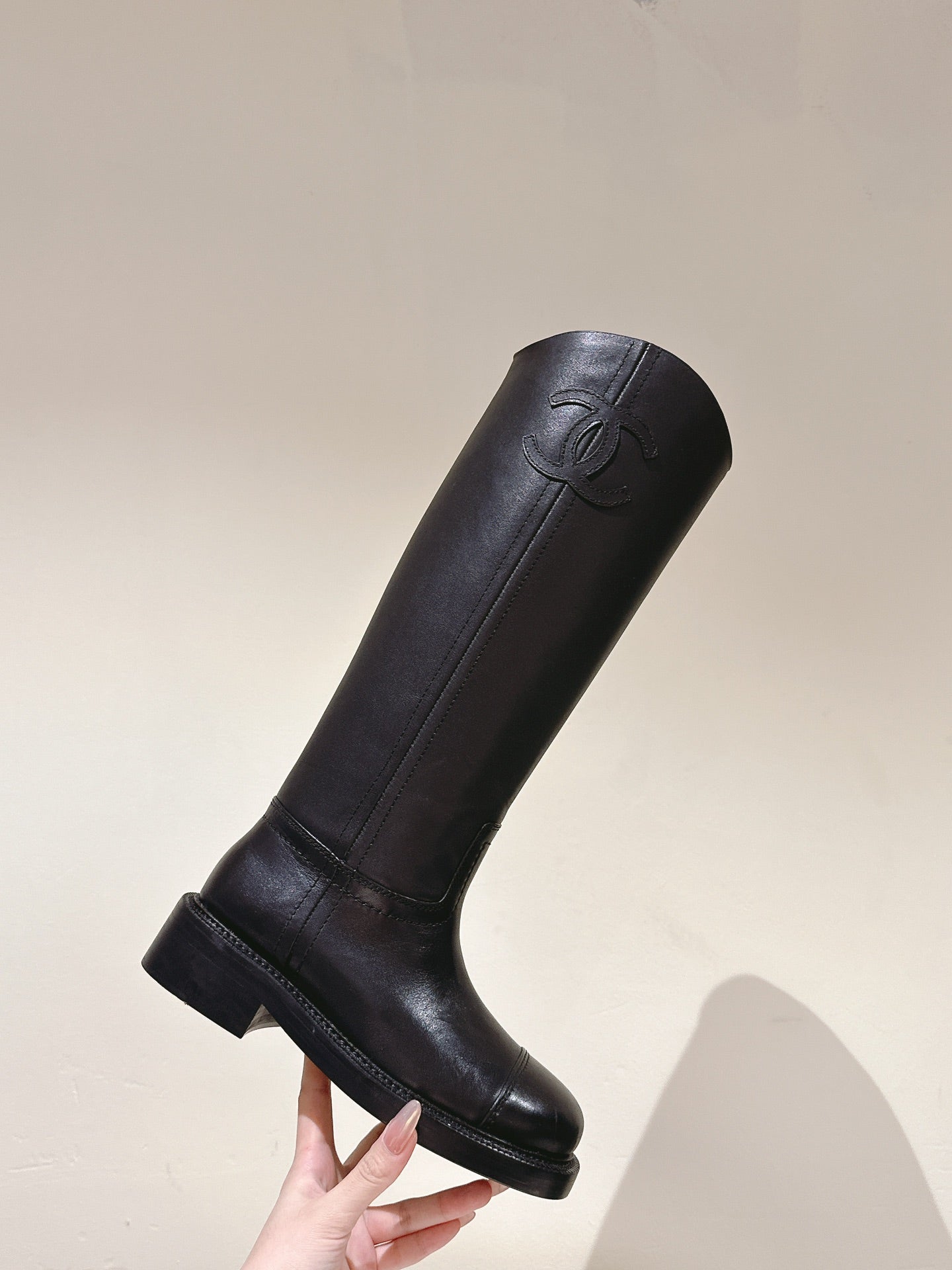 CHANEL HIGH BOOTS BLACK CALFSKIN
