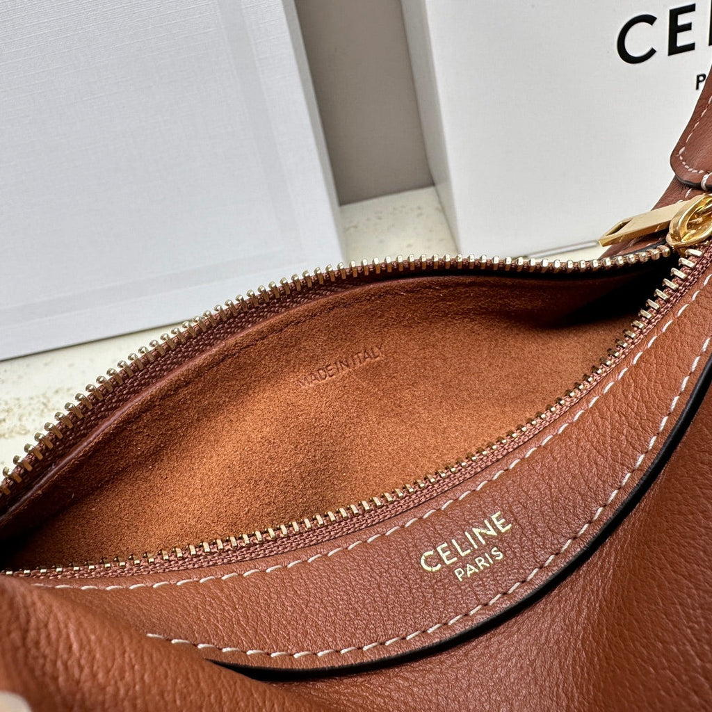 CELINE MINI 19 ROMY IN BRONZE BROWN SUPPLE CALFSKIN