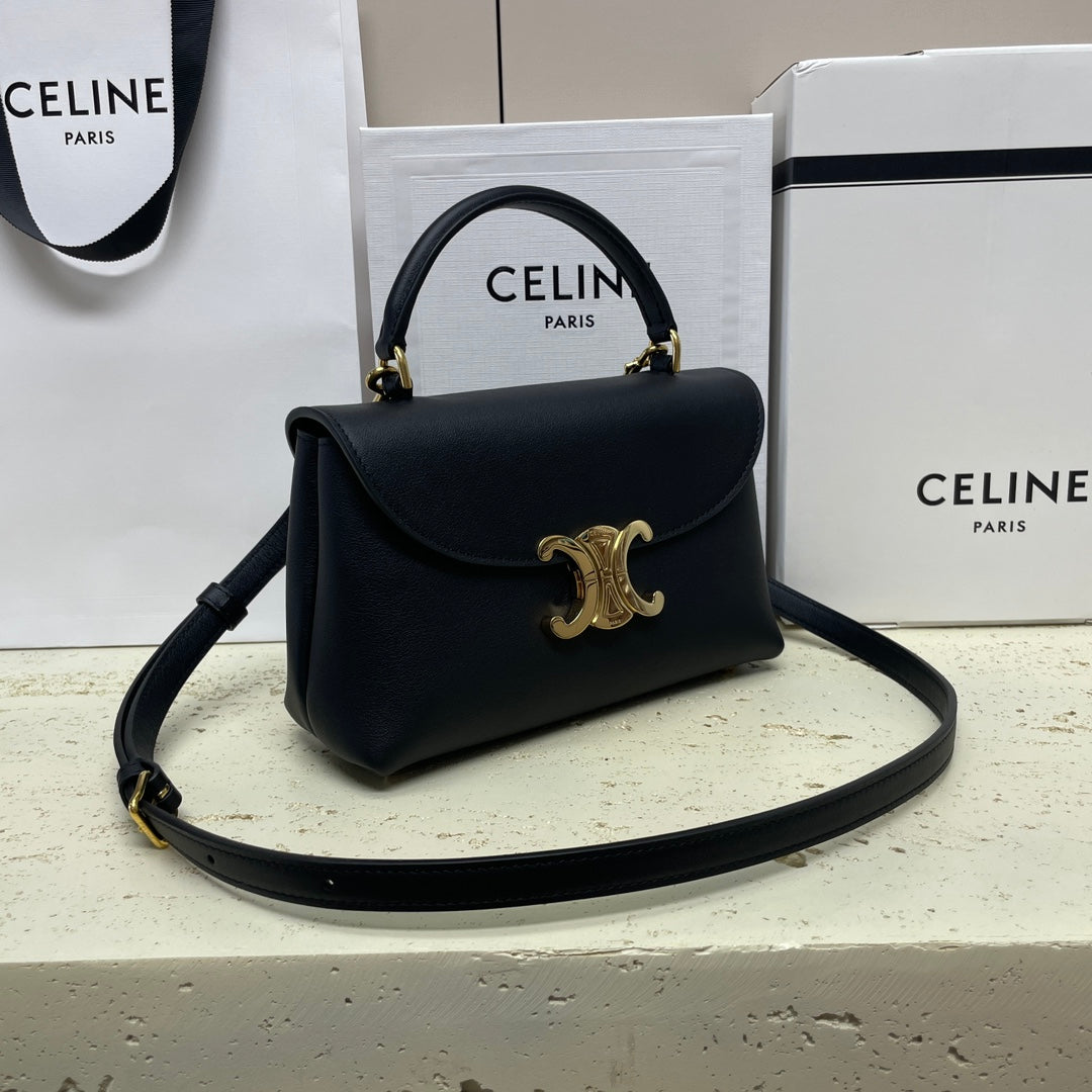 CELINE NINO TEEN 20 BAG IN BLACK SOLF CALFSKIN