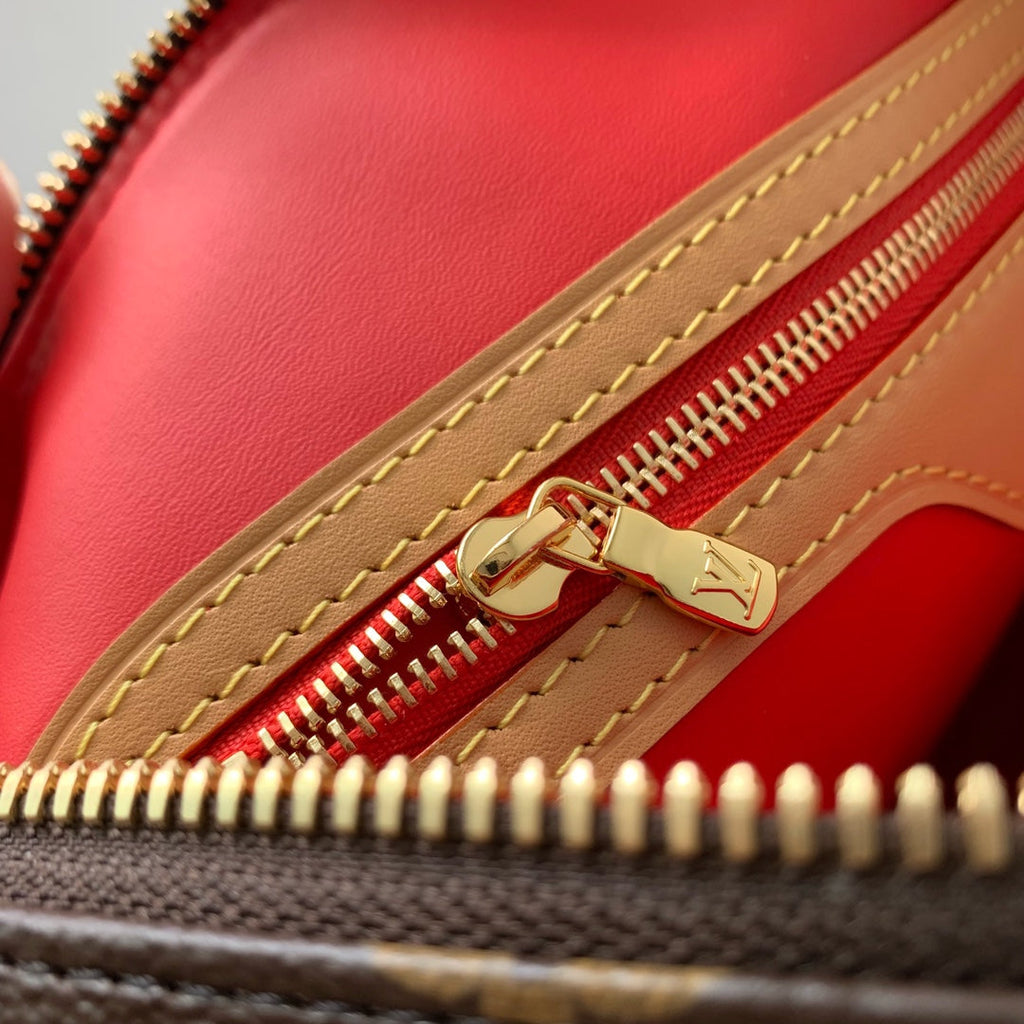 LOUIS VUITTON SPEEDY 30 SOFT CRAFTY IN BROWN MONOGRAM CALFSKIN RED TAG
