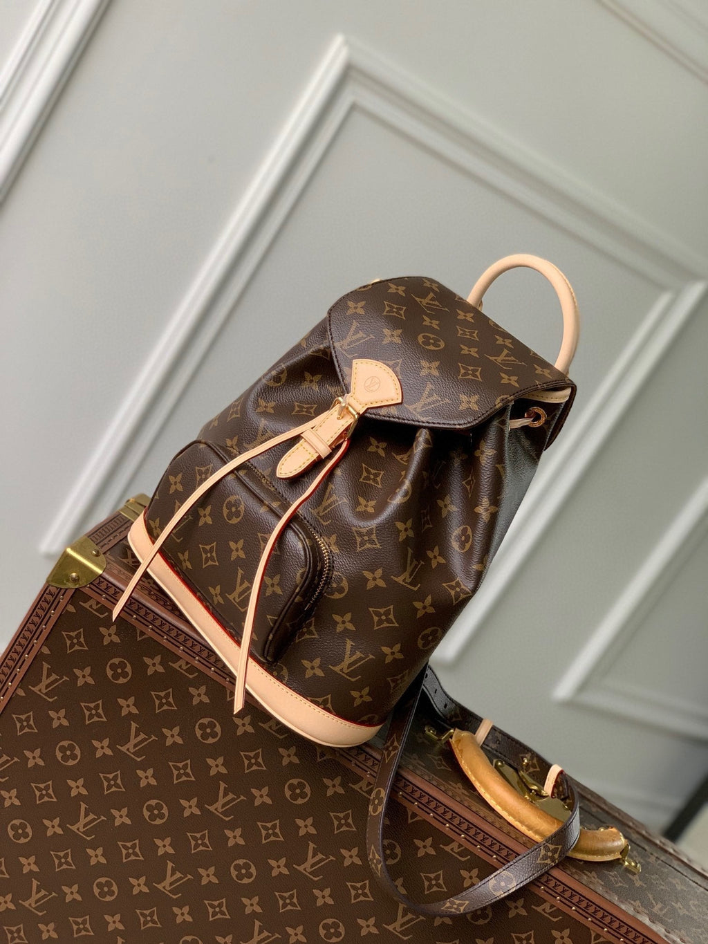 LOUIS VUITTON MONTSOURIS BACKPACK PM 30 IN BROWN MONOGRAM CANVAS