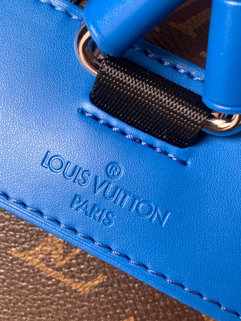 LOUIS VUITTON LV 25S CHRISTOPHER BACKPACK 48 IN BROWN AND PERSIAN BLUE CANVAS MONOGRAM