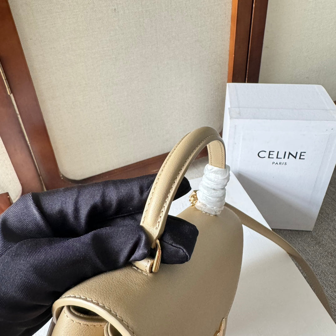 CELINE TEEN NINO BAG 20 IN PARMESEAN YELLOW SOFT CALFSKIN GOLD HARDWARE