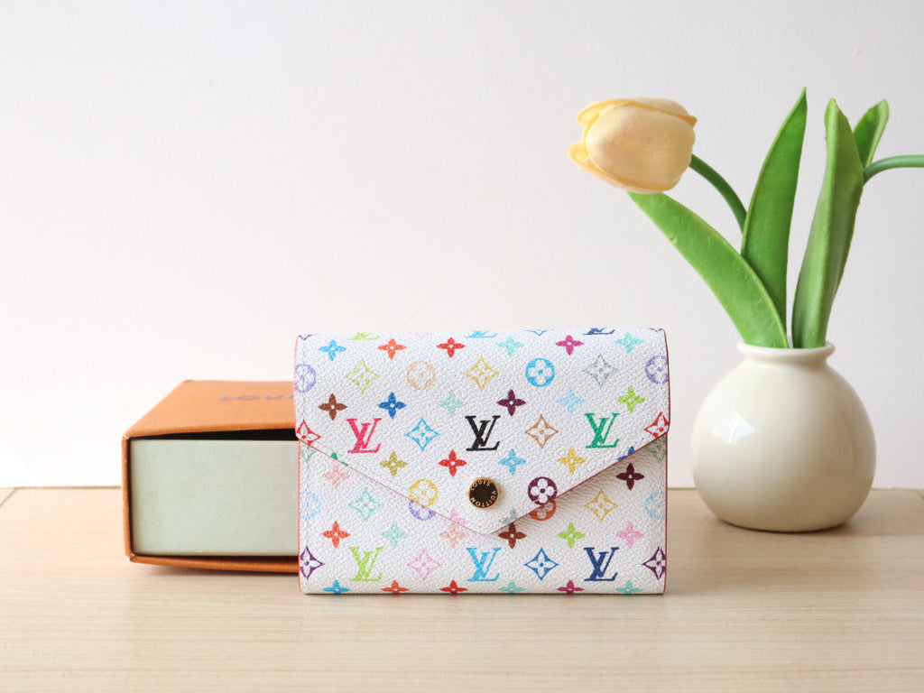 LOUIS VUITTON ROSALIE ZIPPY 12 IN WHITE MIX COLORFUL CALFSKIN