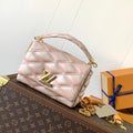 LOUIS VUITTON LV 25S GO-14 MM 23 IN LIGHT PINK QUILTED LAMBSKIN GOLD HARDWARE