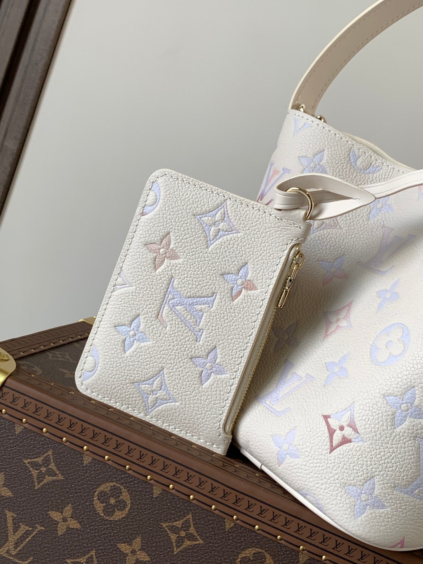 LOUIS VUITTON LV 25S ALL IN BB BAG 18 IN CREAM DREAM EMBOSSED TEXTURED CALFSKIN