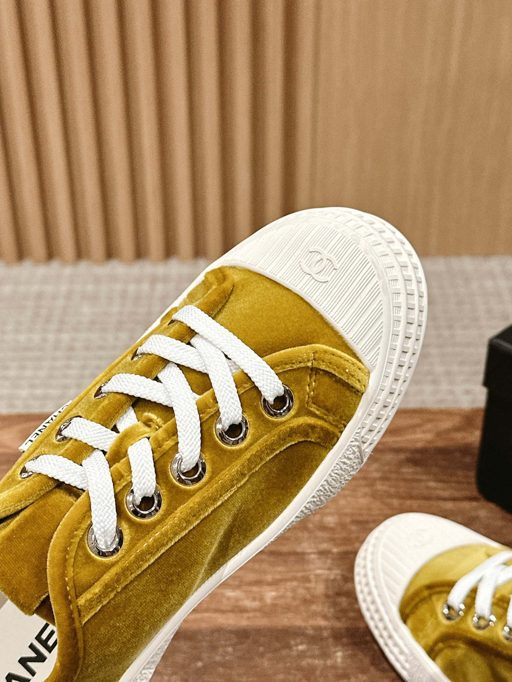 CHANEL CONVERSE SNEAKER IN DIJON YELLOW VELVET
