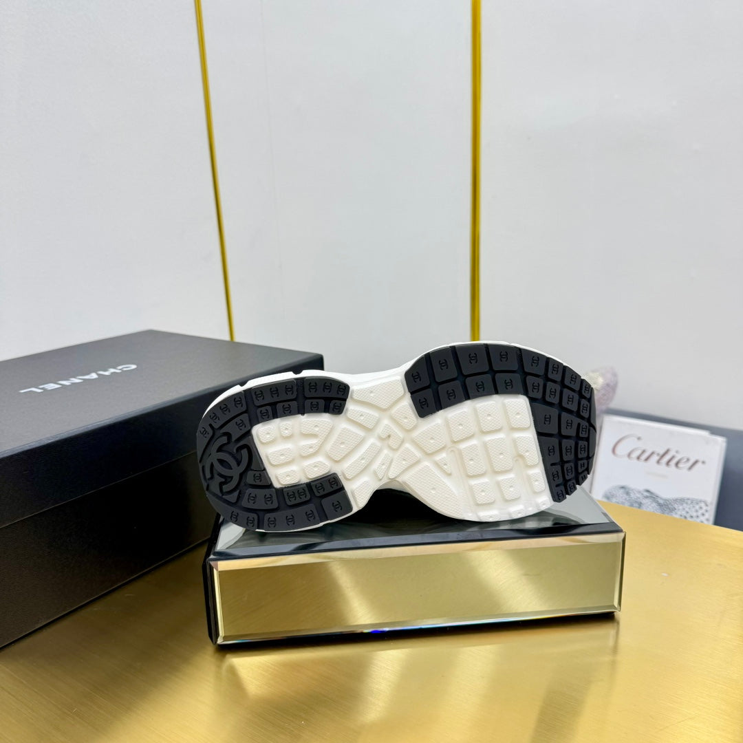 CHANEL DAD SNEAKER IN TUSCAN BEIGE SUEDE AND BREATHABLE MESH